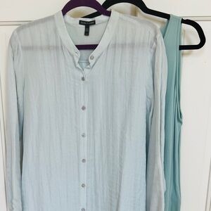 Eileen Fisher Women's Soft Blue Shirt & Cami